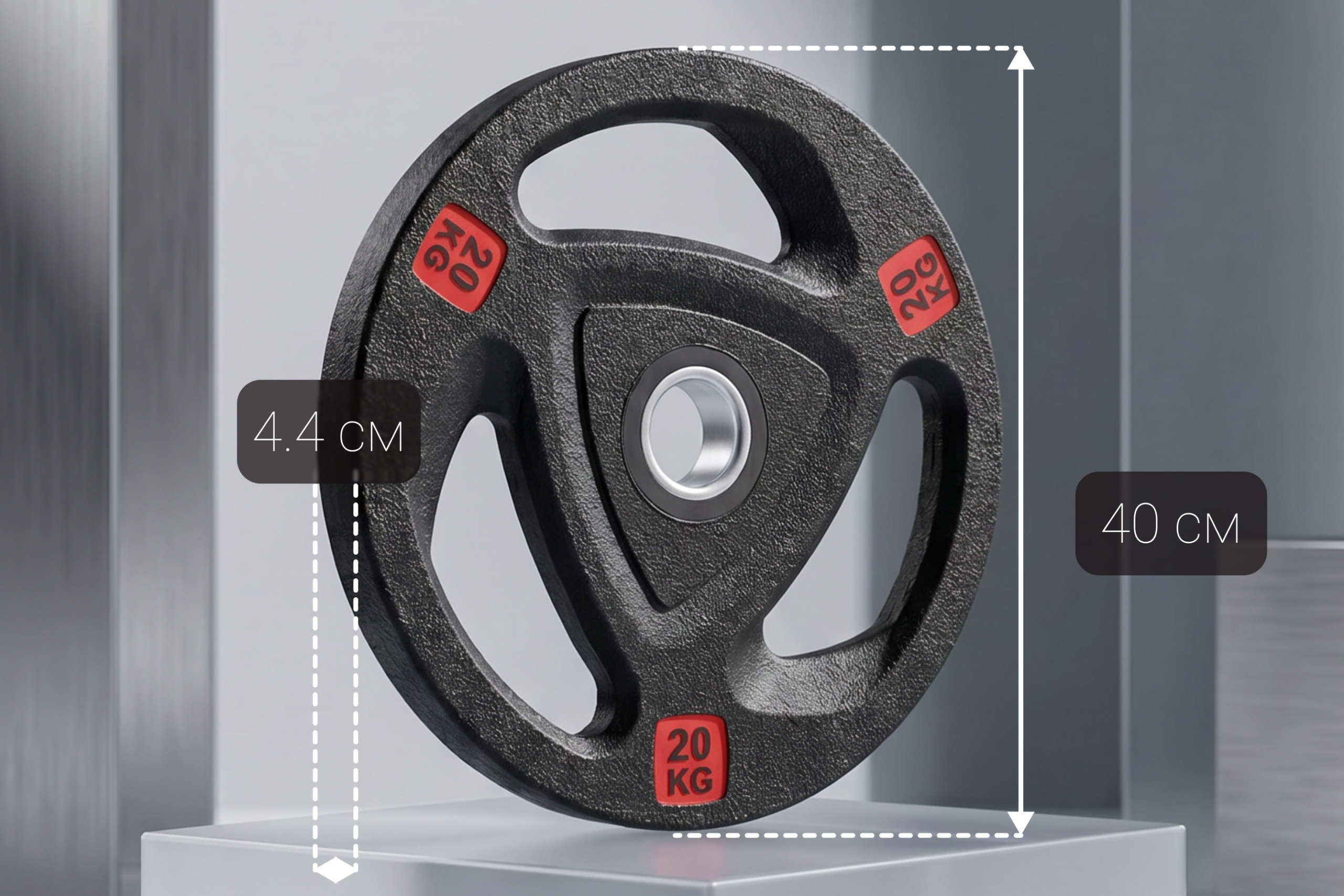 Диск 51 мм. NEO обрезиненный с 3-мя хватами 20 кг, VictoryFit VF-ST51200