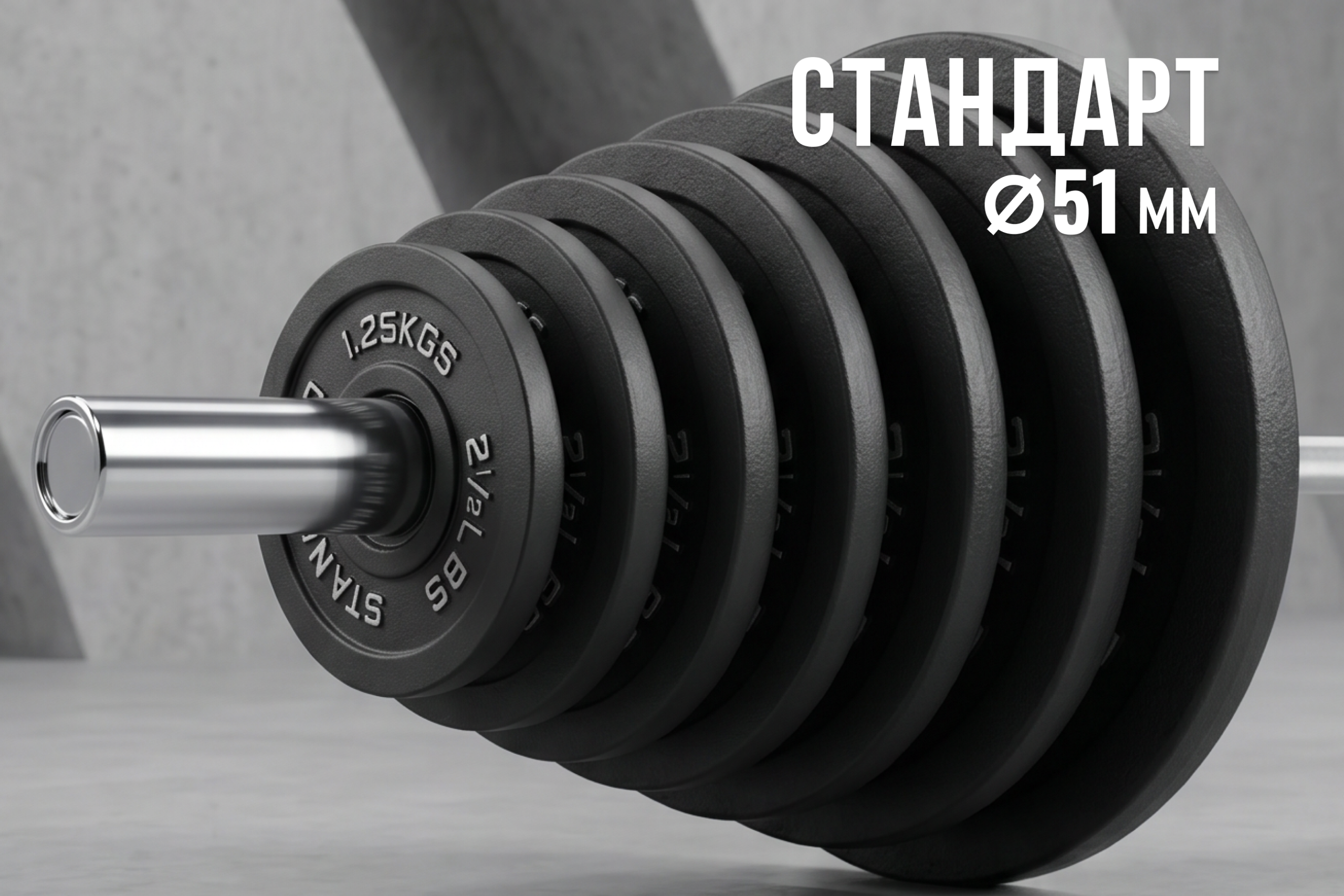 Диск 51 мм. чугунный окрашенный 1,25 кг, VictoryFit VF-SC510125