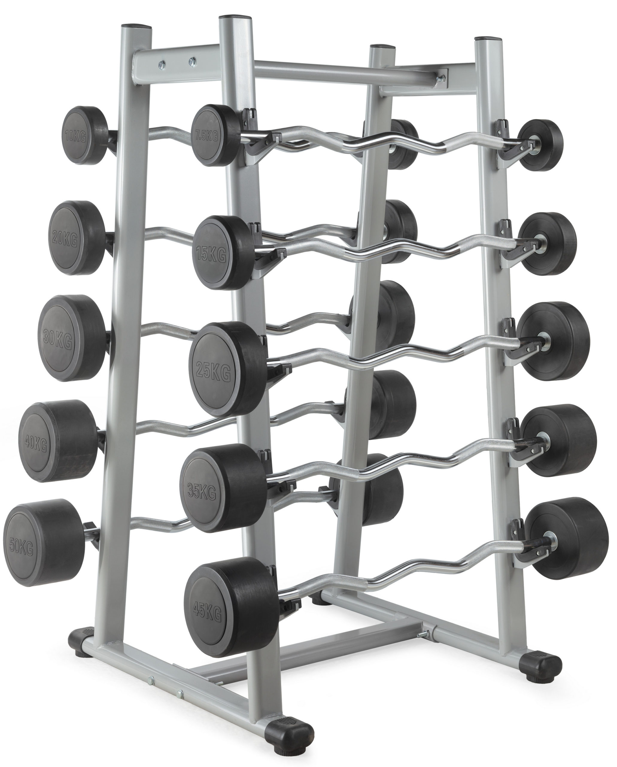 Штанга неразборная обрезиненная 50 кг. Прямой гриф. VictoryFit VF-DX4500