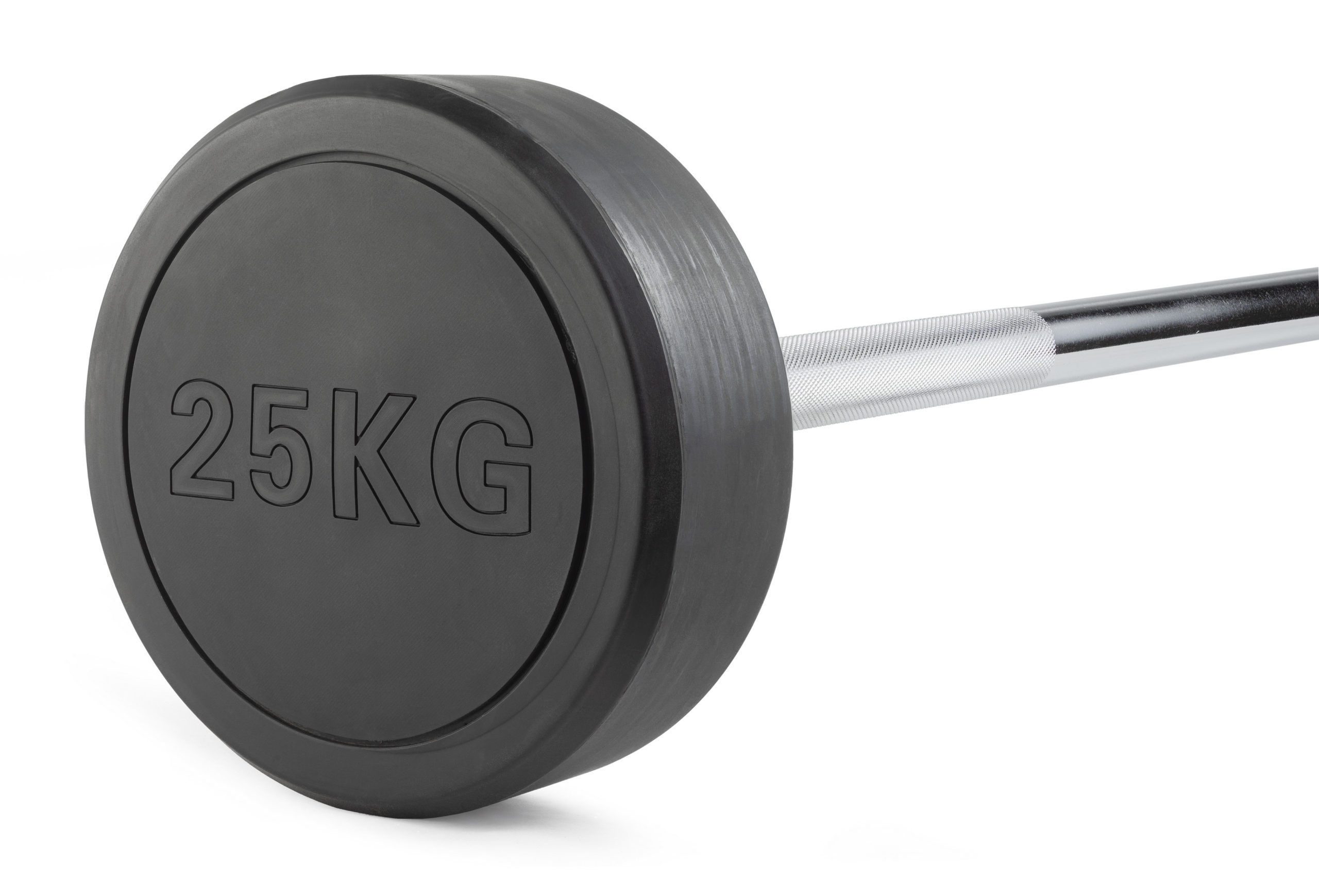 Штанга неразборная обрезиненная 25 кг. Прямой гриф. VictoryFit VF-DX4250