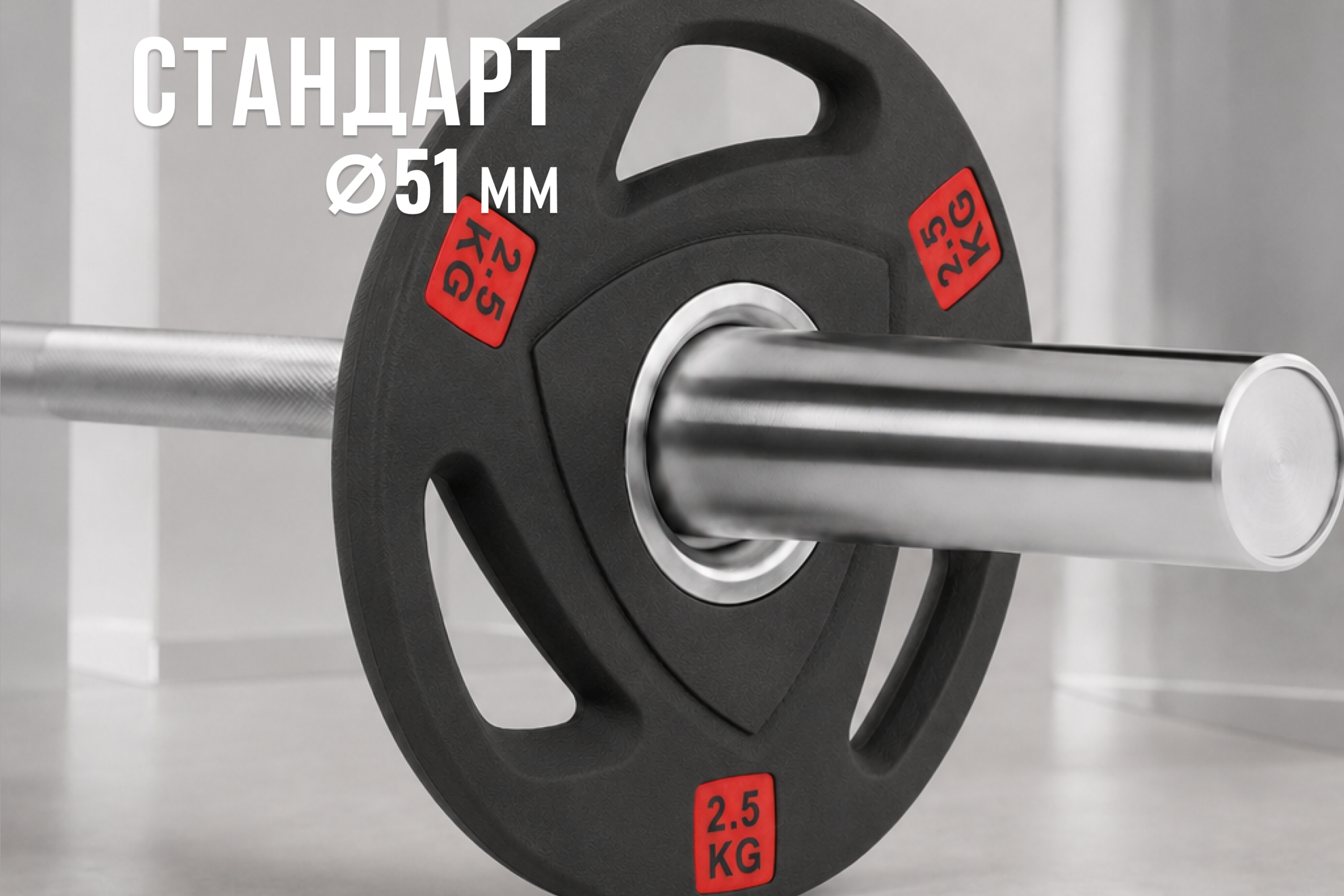 Диск 51 мм. NEO обрезиненный с 3-мя хватами 2,5 кг, VictoryFit VF-ST51025