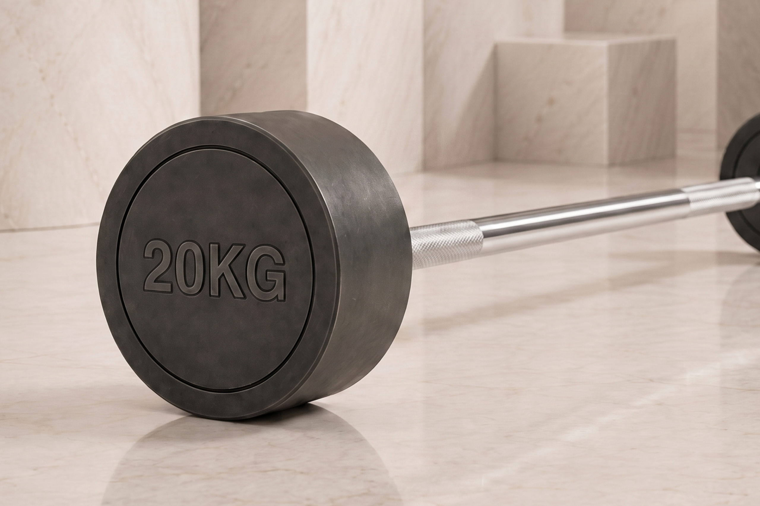 Штанга неразборная обрезиненная 20 кг. Прямой гриф. VictoryFit VF-DX4200