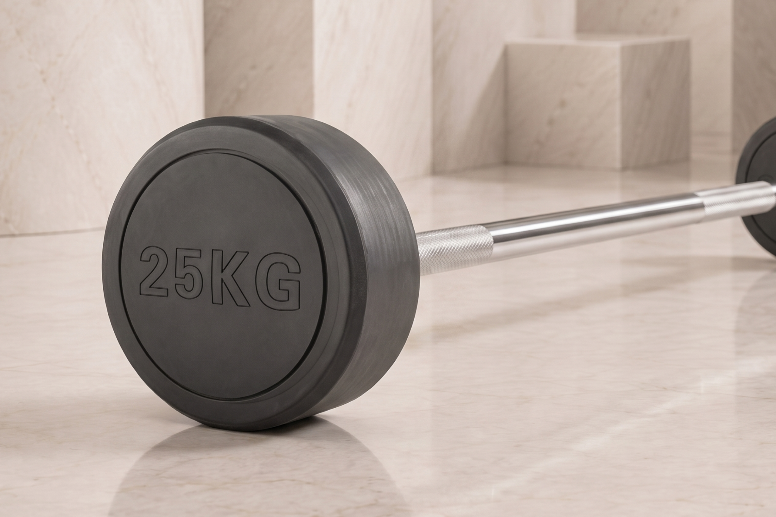 Штанга неразборная обрезиненная 25 кг. Прямой гриф. VictoryFit VF-DX4250