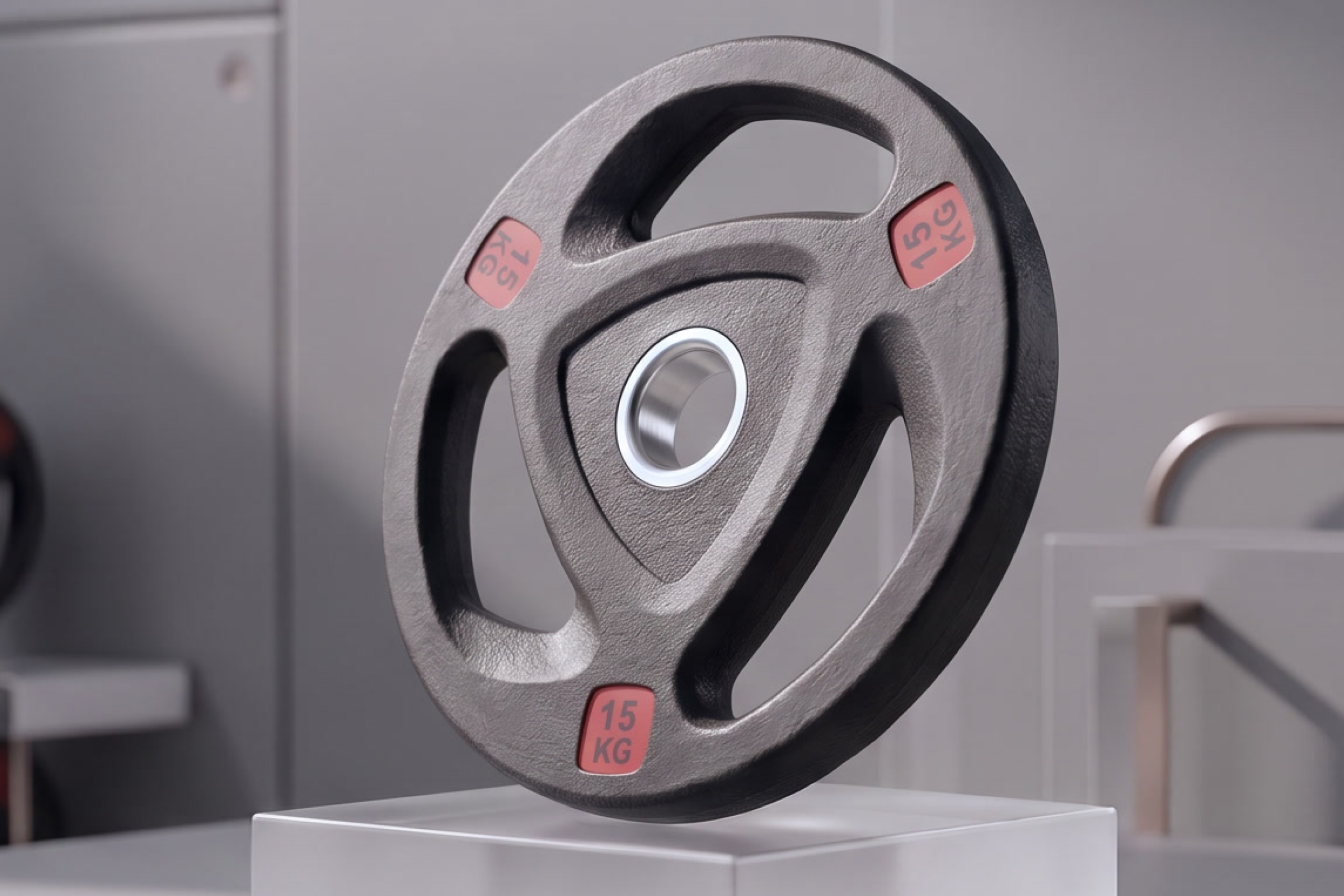 Диск 51 мм. NEO обрезиненный с 3-мя хватами 15 кг, VictoryFit VF-ST51150