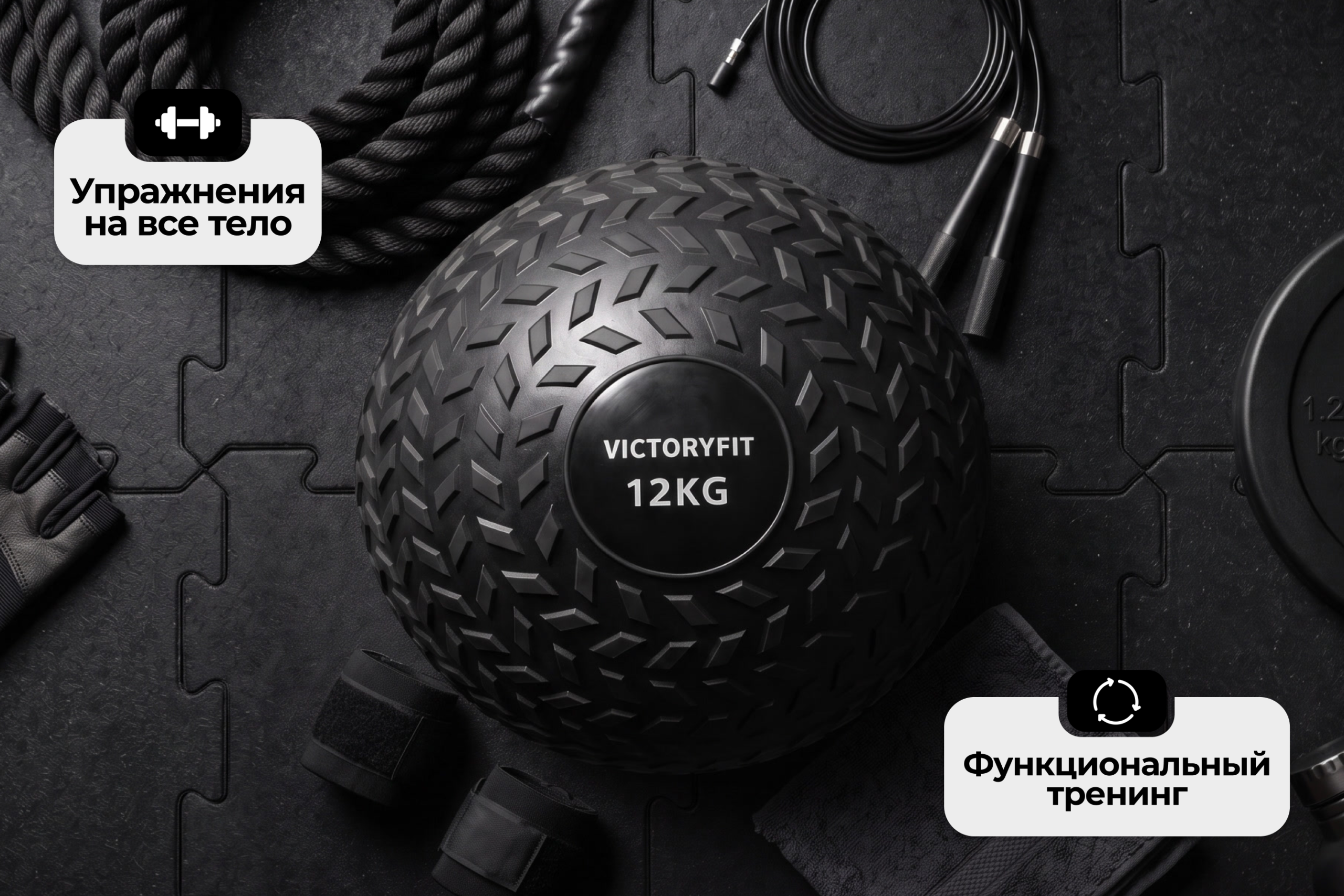 Слэмбол 12 кг VictoryFit VF-SBA120